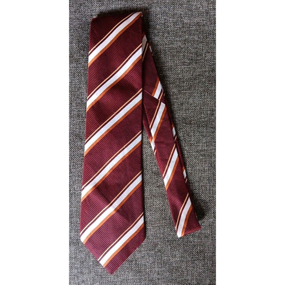 Dress Tie 70s 80s 90s Y2K New Vintage Stock Barisal Red  Brown 4 Wide 58  Long